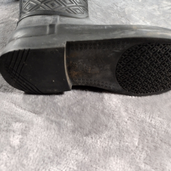 Tory Burch Marion Tall Quilted Rain Boots Riding Boots BLACK SIZE 8 B - Picture 9 of 11